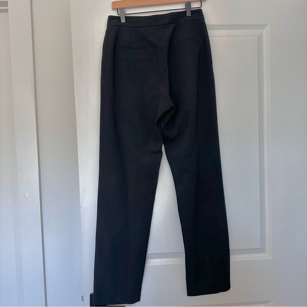Babaton 1-01 (6) Black High Waist Straight Leg Trouser Pants - Zipper Hem Legs - Picture 7 of 9